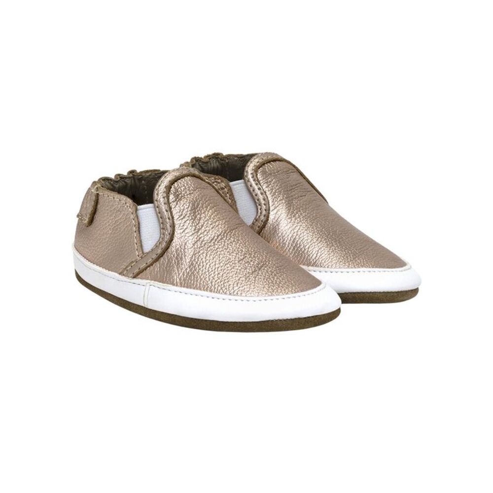Robeez Leah Basic Leather Soft Sole, Gold